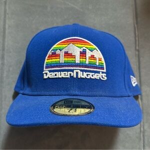 Denver Nuggets Classic NBA Basketball New Era 59Fifty Blue Fitted Hat Cap 7 3/8